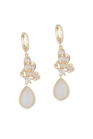 Vip Taşlı Gold Küpe