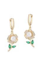 Vip Taşlı Gold Küpe