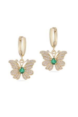 Vip Taşlı Gold Küpe