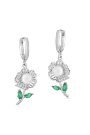 Vip Taşlı Gümüş Renk Küpe