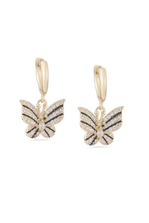 Vip Taşlı Gold Küpe