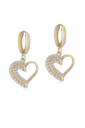 Vip Taşlı Gold Küpe