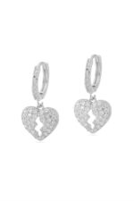 Vip Taşlı Gümüş Renk Küpe