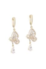 Vip Taşlı Gold Küpe