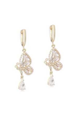 Vip Taşlı Gold Küpe