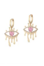 Vip Taşlı Gold Küpe