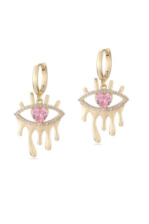 Vip Taşlı Gold Küpe