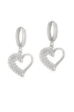 Vip Taşlı Gümüş Renk Küpe