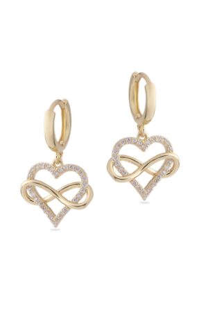 Vip Taşlı Gold Küpe