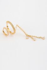 Vip Taşlı Gold Küpe