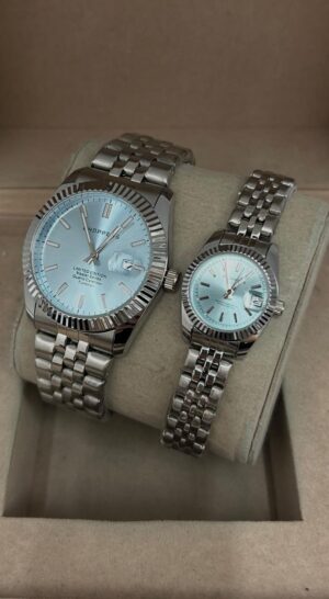 Çelik Takvimli Çift Saati