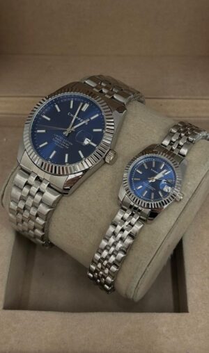 Çelik Takvimli Çift Saati