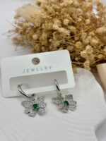 Vip Taşlı Gümüş Renk Küpe