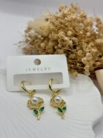 Vip Taşlı Gold Küpe