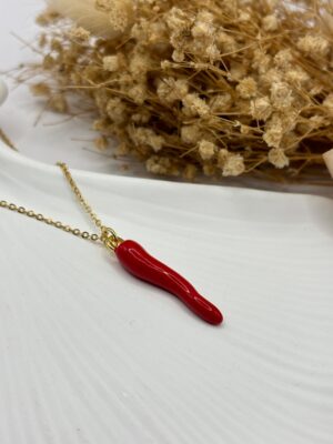 Çelik Kırmızı Biber Kolye