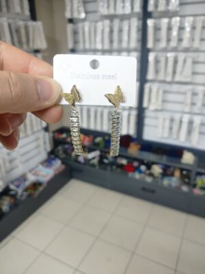 Çelik Taşlı Küpe