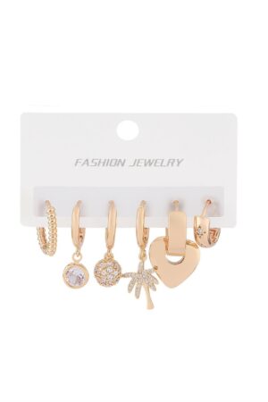 Vip Taşlı Altılı Küpe