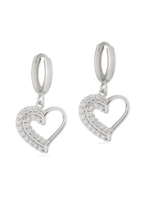 Vip Taşlı Gümüş Renk Küpe