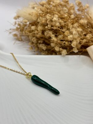 Çelik Yeşil Biber Kolye