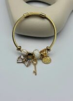 Çelik Gold Charm Bileklik