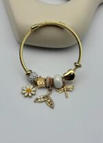 Çelik Gold Charm Bileklik