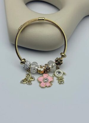 Çelik Gold Charm Bileklik