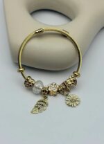 Çelik Gold  Charm Bileklik