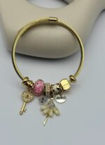 Çelik Gold Charm Bileklik