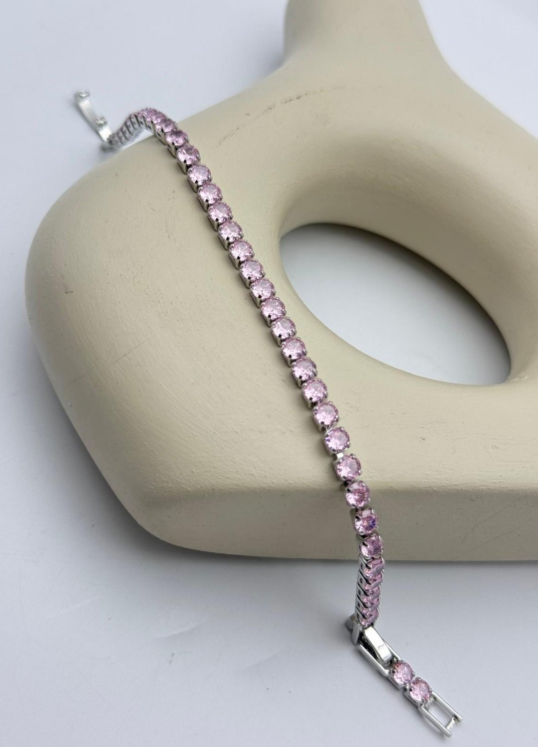 Çelik Silver Pembe Yuvarlak Taşlı Su Yolu Bileklik 2 Çelik Silver Pembe Yuvarlak Taşlı Su Yolu Bileklik - Görsel 2