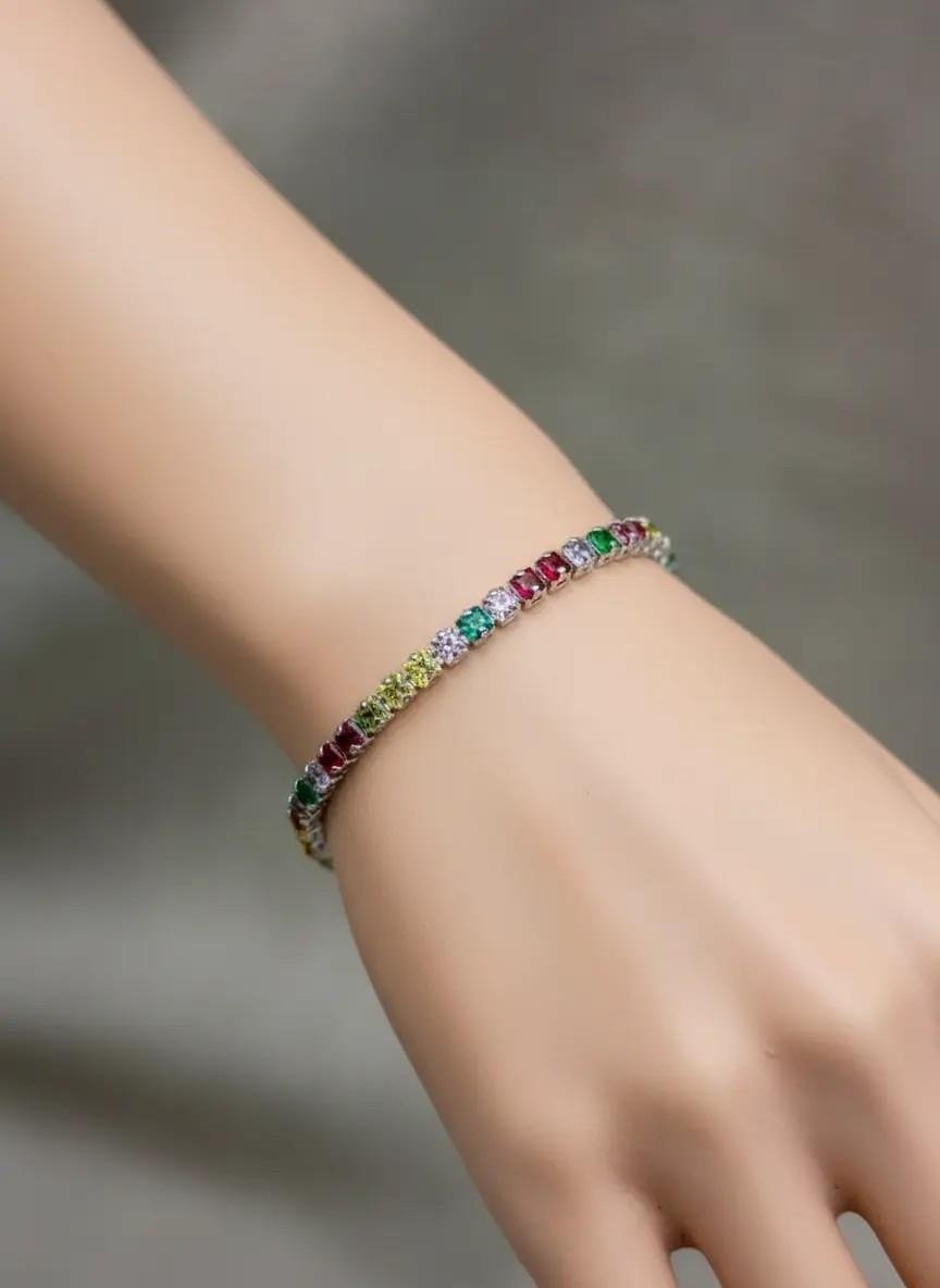 Çelik Silver Renkli Baget Taşlı Su Yolu Bileklik 2 Çelik Silver Renkli Baget Taşlı Su Yolu Bileklik - Görsel 2