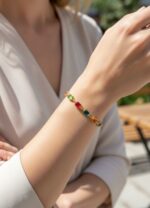 Çelik Gold Renkli Baget Taşlı Su Yolu Bileklik