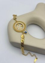 Çelik Gold Taşlı Tasarım Çeyreklik Bileklik