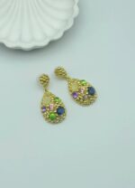 Vip Renkli Taşlı Küpe