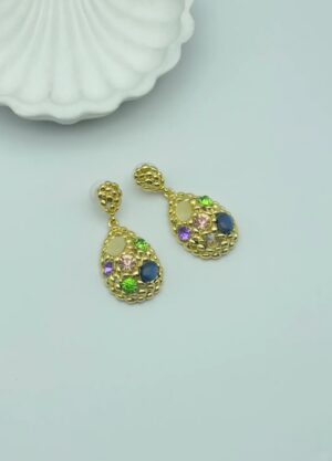 Vip Renkli Taşlı Küpe