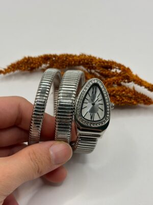 Yılan Gümüş Renk Saat