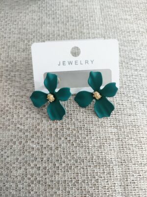 Yeşil Çiçek Küpe