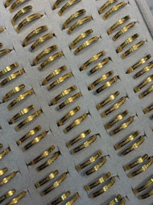 Çelik Gold Ayetel Kürsi Yüzük (Ayarlanabilir)