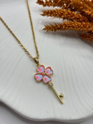 Çelik Premium Yonca Kolye