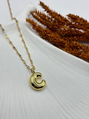 Çelik C Harf Kolye