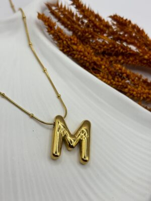Çelik M Harf Kolye