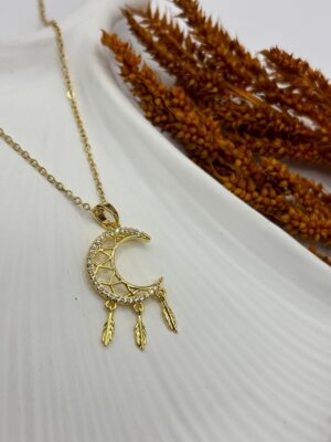 Çelik Ay Kolye