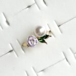 Ayarlanabilir Mineli Çiçek Yüzük