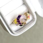 Ayarlanabilir Mineli Çiçek Yüzük