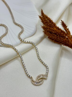 Vip Çelik Taşlı Kolye