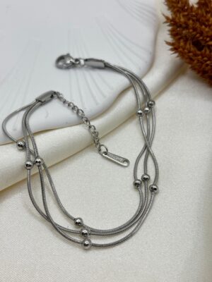 Çelik Gümüş 3'lü Dorika Bileklik