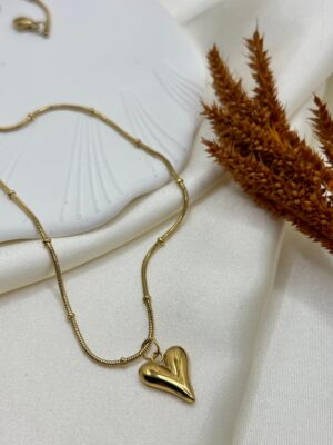 Çelik Dorika Kalp Kolye