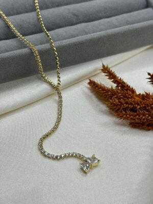 Çelik Taşlı Y Kolye