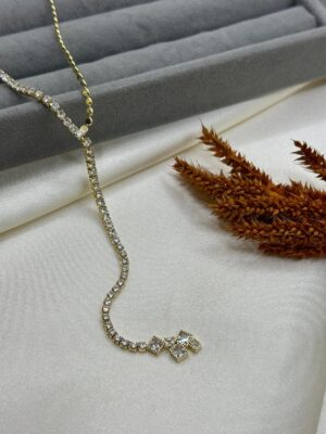 Çelik Taşlı Y Kolye