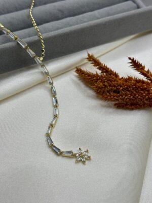 Çelik Taşlı Y Kolye