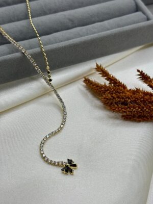 Çelik Taşlı Y Kolye